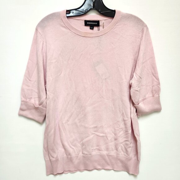 Repeat Women's Blush Pink Knit Top W/Cuffed Sleeves Size 42/L - Picture 1 of 9